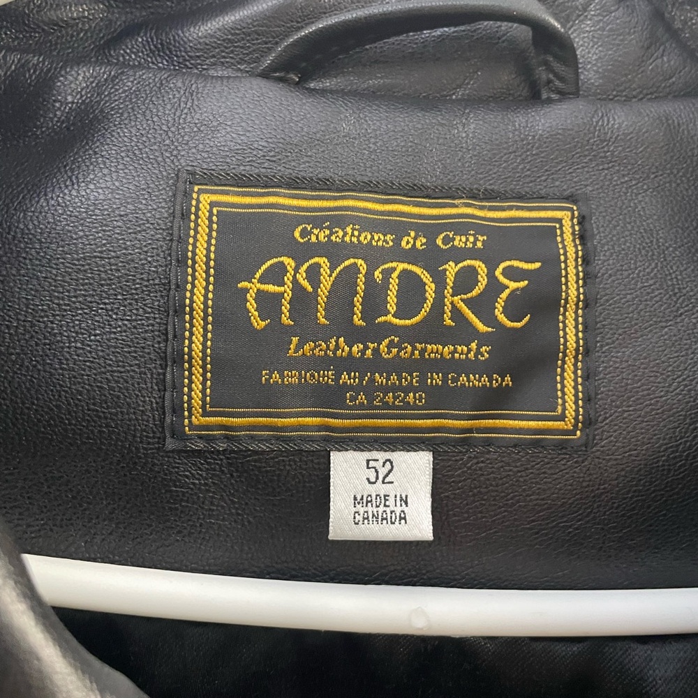 Andre Genuine Leather Car Coat Vintage 90s Plus Size Mens - Picture 2 of 7